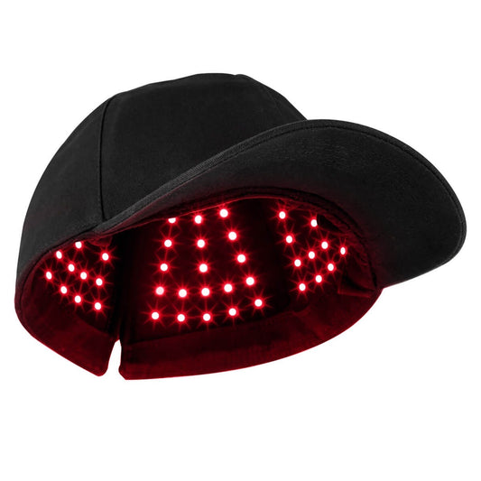 Red light therapy hat for healthy hair treatment