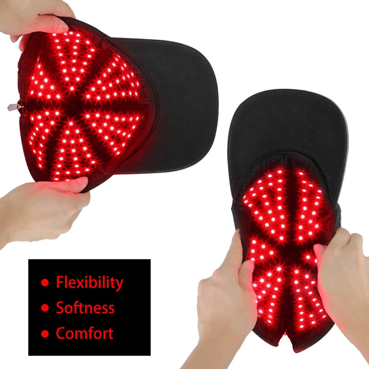 Red light therapy hat for healthy hair treatment